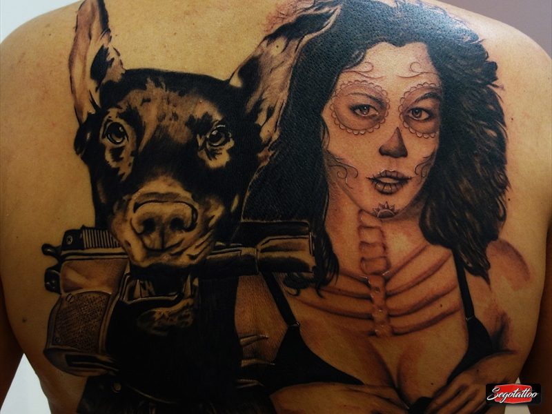 doberman y catrina